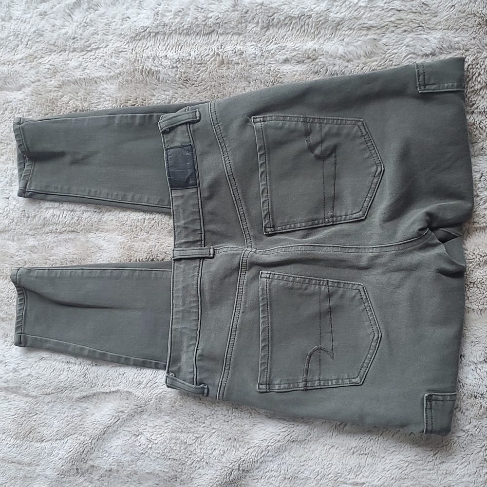 American Eagle Olive Green Moto Sryle Next Level Stretch Highest Rise Jegging 4 - Picture 7 of 7